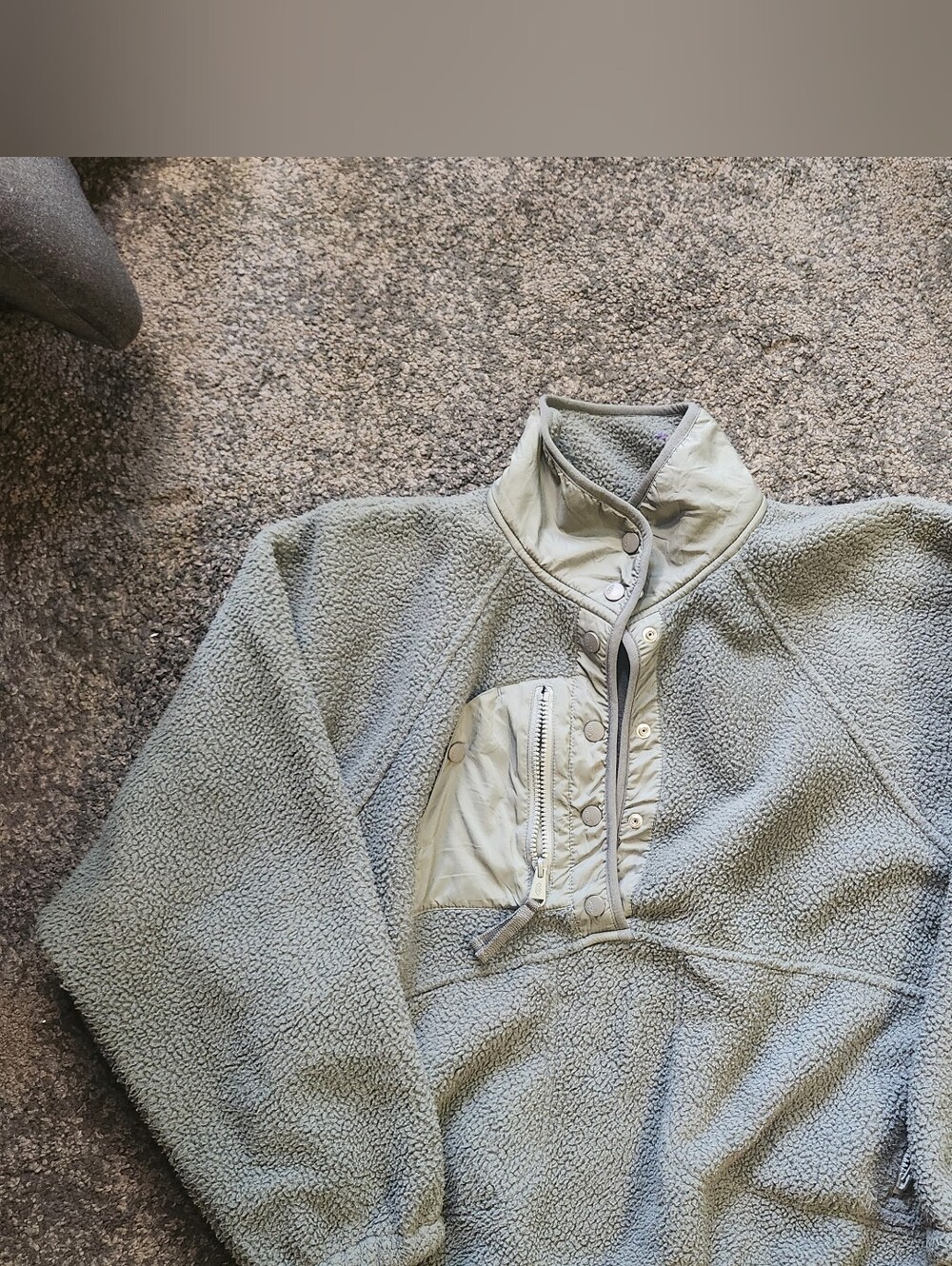 Free People FP Movement Hit The Slopes Fleece Pullover, Slate Blue/Sage - Picture 6 of 12